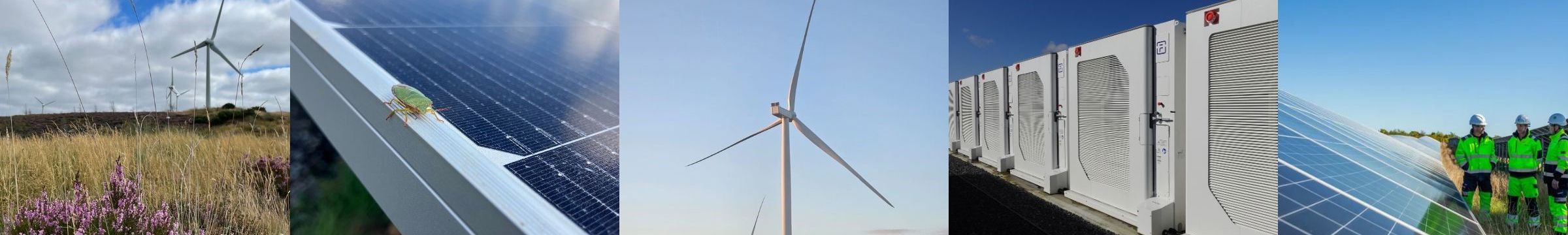 Montage of solar, wind and BESS projects
